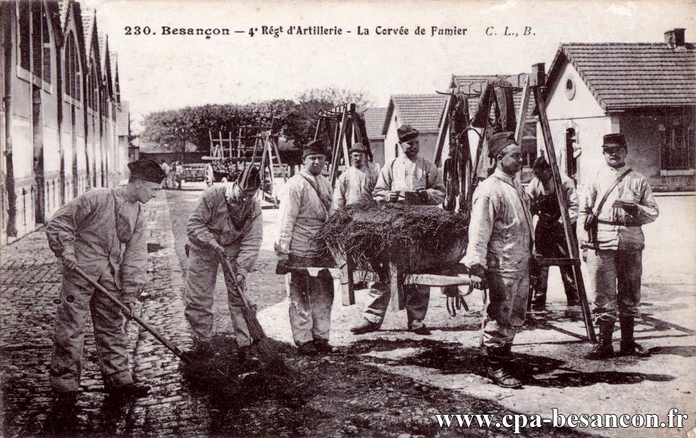 230. Besançon - 4e Régt d Artillerie - La Corvée de Fumier